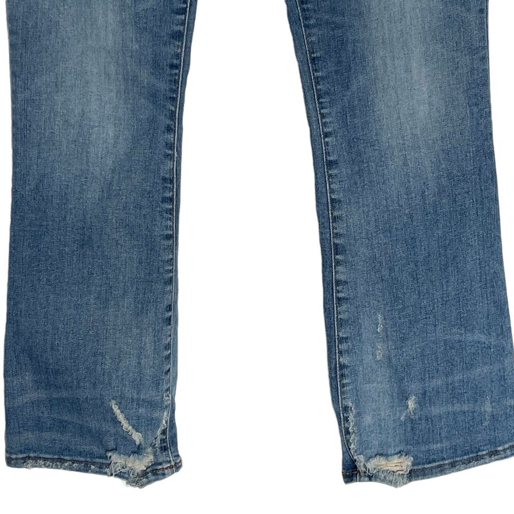 Madewell SZ 24 Cali Demi-Boot Jeans Button-Fly Mid-Rise Distressed Whiskered - Picture 3 of 11
